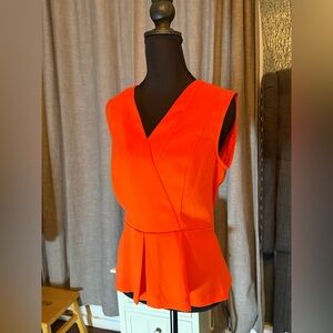 Pompeian Red Sleeveless Sz 8 Peplum Top